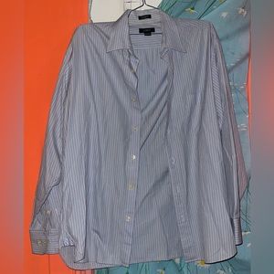 J.Crew Button Down Mens Shirt Blue Pinstripes 100% Cotton Medium
